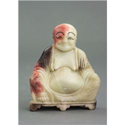 Chinese Shoushan Stone Carved Happy Buddha Statue