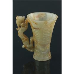 Chinese Han Period Hetian White Jade Wine Cup