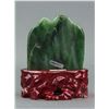 Image 3 : Chinese Hetian Green Jade Carved Boulder with Cert