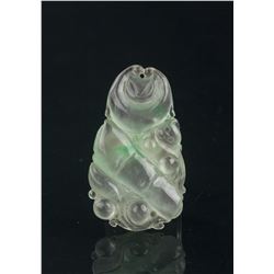 Burma Icy Green Jadeite Carved Pendant