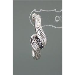 Sterling Silver  Black&White Diamond Earrings $489