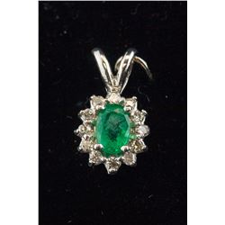 0.50ct Emerald &0.18ct Diamond Pendant CRV$1300