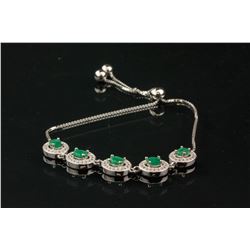 1.50ct Emerald Sterling Silver Bracelet CRV$500