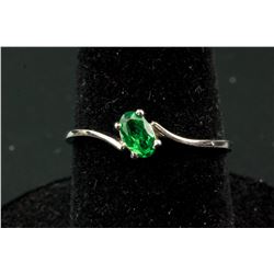 14k White Gold Rare Tsavorite Garnet Ring RV$300