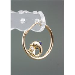 10kt Gold Cubic Zirconia Dolphin Earrings RV$360