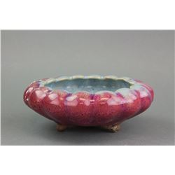 Chinese Junyao Flambe Porcelain Lobed Bowl