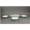 Image 1 : 4 PC Chinese Green Porcelain Lobed Bowl and Plate