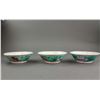 Image 6 : 4 PC Chinese Green Porcelain Lobed Bowl and Plate