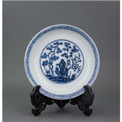 Chinese Fine Blue & White Porcelain Saucer Xuande