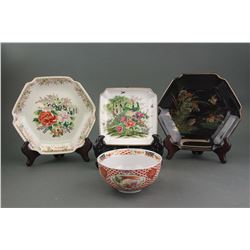 4 PC Assorted Japanese Porcelain Items with Mark