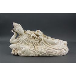 Chinese Dehua White Porcelain Guanyin Statue Mark
