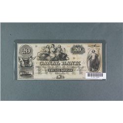 1800s New Orleans Canal Bank $20 Bill