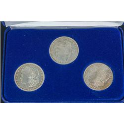3 PC American Last Morgan Silver Dollar 1921 Cert