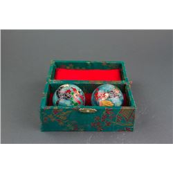 Pair Chinese Cloisonne Baoding Balls