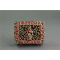 Tibetan Coral and Turquoise Jewelry Box