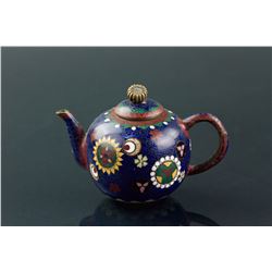 Chinese Small Cloisonne Bronze Teapot