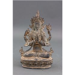 Chinese Bronze Four-Arm Guanyin Statue