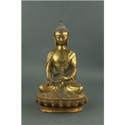 Chinese Gilt Bronze Figure of Medicine Buddha