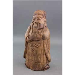 Chinese Old Bamboo Carved Scholar Statue