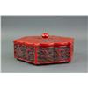 Image 1 : Chinese Red Lacquer Hexagon Box