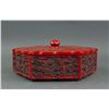 Image 3 : Chinese Red Lacquer Hexagon Box