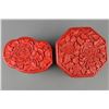 Image 2 : Set of Two Chinese Carved Cinnabar Lacquer Boxes