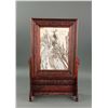 Image 2 : Chinese Marble Screen Panel with Frame and Stand