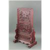Image 1 : Chinese Rose Wood Carved Screen Panel with Stand