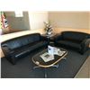 Image 1 : BLACK LEATHER SOFA AND LOVE SEAT