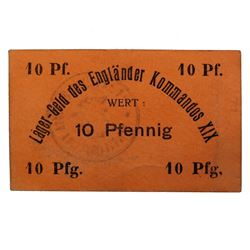 GERMANY WORLD WAR I ENGLISH POW CAMP NOTE