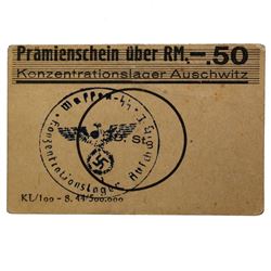 AUSCHWITZ CONCENTRATION CAMP 50PF COUPON/NOTE