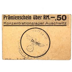 AUSCHWITZ CONCENTRATION CAMP 50PF COUPON/NOTE