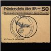 Image 2 : AUSCHWITZ CONCENTRATION CAMP 50PF COUPON/NOTE