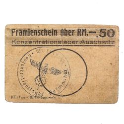 AUSCHWITZ CONCENTRATION CAMP 50PF COUPON/NOTE