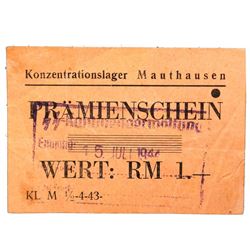 MAUTHAUSEN CONCENTRATION CAMP 1RM COUPON/NOTE
