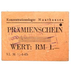 MAUTHAUSEN CONCENTRATION CAMP 1RM COUPON/NOTE