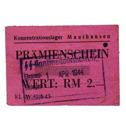 MAUTHAUSEN CONCENTRATION CAMP 2RM COUPON/NOTE