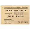 Image 1 : DACHAU CONCENTRATION CAMP 2RM COUPON/NOTE
