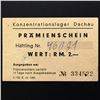 Image 2 : DACHAU CONCENTRATION CAMP 2RM COUPON/NOTE