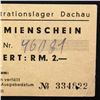 Image 5 : DACHAU CONCENTRATION CAMP 2RM COUPON/NOTE