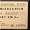 Image 4 : DACHAU CONCENTRATION CAMP 2RM COUPON/NOTE