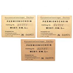 DACHAU CONCENTRATION CAMP 2RM COUPONS/NOTES