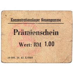 NEUENGAMME CONCENTRATION CAMP 1RM COUPON/NOTE