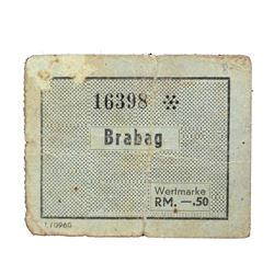 BRABAG - BUCHENWALD CONCENTRATION CAMP 50PF COUPON/NOTE