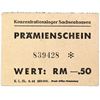 Image 1 : SACHSENHAUSEN CONCENTRATION CAMP 50PF COUPON/NOTE