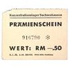 Image 1 : SACHSENHAUSEN CONCENTRATION CAMP 50PF COUPON/NOTE
