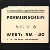 Image 2 : SACHSENHAUSEN CONCENTRATION CAMP 50PF COUPON/NOTE