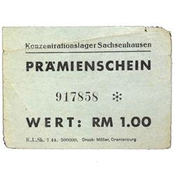 SACHSENHAUSEN CONCENTRATION CAMP 1RM COUPON/NOTE