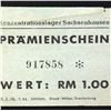 Image 4 : SACHSENHAUSEN CONCENTRATION CAMP 1RM COUPON/NOTE