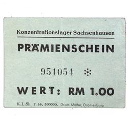 SACHSENHAUSEN CONCENTRATION CAMP 1RM COUPON/NOTE